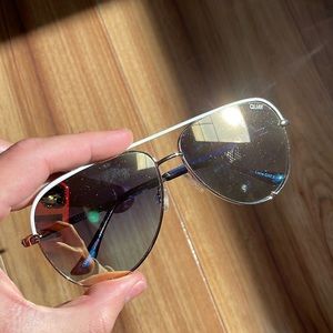 Limited edition gold lens and frame high key quay aviator sunglasses